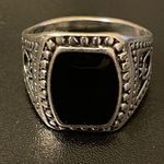 S925 silver natural obsidian ring size 9 Photo 0