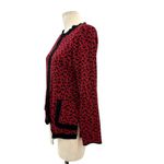 Misook Exclusively Red Black Leopard Print Cardigan Sweater Top Size Medium Photo 4