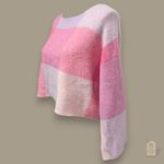 Jessica Simpson  Pink & Lavender Plaid Cropped Sweater Women’s XS Photo 3