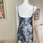 Miaou Anya Mini Dress in Newspaper Print Size Small Gray Photo 7