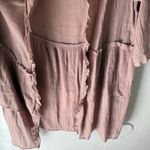 easel  Los Angeles Dusty Rose Ruffle Kimono Cardigan 100% Tencel‎ Boho Drape S Photo 2