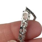 Synthetic Opal and Rhinestone Bolo Slide Lock Silver Tone Bracelet Photo 8