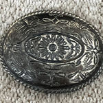 Silver color Floral Engraved belt buckle Photo 0