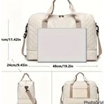 Large Quilted Travel Bag Tan Photo 3