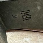 ZARA Womens Sz 36 US 6 Black Stretch Knee High Boots Lug Bottom Wide Shaft Moto Photo 12