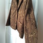 Chico's Chico’s Jacket Size 2 (L) Brown Embroidery Floral Paisley Button Front blazer Photo 5