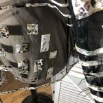 Berek Cocktail Blouse Zippered Sheer Mesh Black Gold Silver 3X Photo 9