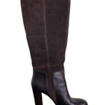 Nine West Emilio Boots Knee High Heels Leather Suede Brown Photo 5