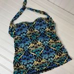 JETS by Jessica Allen Blue Print & Black Halter 2 Piece Bikini Plus Size 14 Photo 1