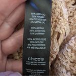 Chico's Travelers Open Front Long Line Cardigan Fringe Peach Metallic Size L (2) Orange Size L Photo 6