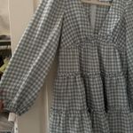 Princess Polly Ainslie Long Sleeve Mini Dress Green Gingham Photo 5