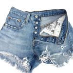 Levi's  501 Button Fly Cut Off Shorts Distressed Denim Photo 6