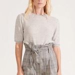 Veronica Beard  Baga Check Wool Blend High Rise Paperbag Shorts Sz 2 Photo 0