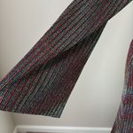 Dee Elly  Metallic Stripe Cutout Back Long Bell Sleeve Maxi Dress Multicolor M Photo 4