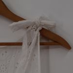 White Eyelet Tie Shoulder Shift Dress Womens Swim Cover Vacation Poolside Size M Size M Photo 6