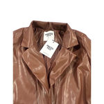 Princess Polly Blazer Jacket Size Small/Medium Morrison Faux Leather Brown NWT Photo 3