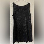 Eileen Fisher  Black Sequin Silk Blend Sleeveless Shift Short Dress Medium Photo 5