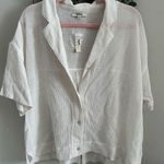 Madewell NWT  Cotton Mesh White Camp Shirt Photo 3