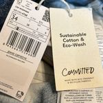 Mango MNG Women's Straigbt Cropped High Waist Tie Dyed Button Up Jeans 34 NWT Photo 5