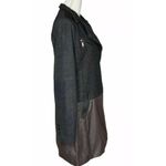 Yoki Womens  New York Faux Brown Gray Herringbone Wool Blend Coat Zip Front M Photo 2