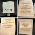 Ecru Black Faux Suede Leather Ponte Slim Leg Ankle Pants Women's Size Large Photo 8