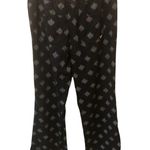 Roxy Black Printed Snowflake Lounge Pant Sz L Relaxed Flare Hem Drawstring Waist Photo 2