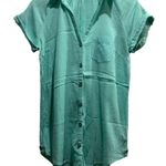 Anthropologie Hei Hei Short Sleeve Button Down Blouse Size XS Roll Tab Sleeves Photo 2