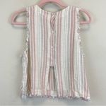 Cloth & Stone  Back Button Up Linen Blend Striped Tank Size M Photo 2