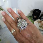 Vintage Statement Silver Beetle Bug Ring with AB Stones Photo 6