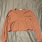 Romwe  Textured Knit Top in Rust Photo 0