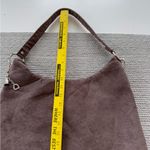 Bella Russo Brown Mocha Silver Faux Suede Large Slouchy Shoulder Tote Hobo Bag Photo 6