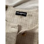 Karl Lagerfeld  Cream Tweed Button Down Basic Jacket Photo 5