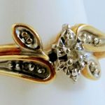 WOMEN'S 10K YELLOW GOLD ROUND DIAMOND BRIDAL RING Size 7.5 Photo 1