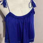 Lulus Lulu’s Blue Blouse Tassel Straps Sleeveless M Photo 1