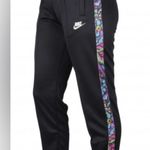 Nike Joggers Sweatpants Black Multicolor Trim Size Large Polyester Pockets Logo Photo 0