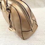 Michael Kors Cindy Gold Metallic Saffiano Leather Dome Shaped Top Handle Satchel Photo 10