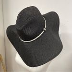Large Black Boho Straw Woven Sun Hat Oversized Target Beach Vacation Photo 4