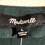 Madewell  Button Front Long Sleeve Dress Size L Smokey Spruce C3 Photo 2