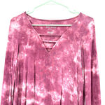 American Eagle soft & sexy size small long sleeve v neck bell sleeve purple top Photo 2