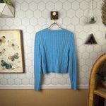 Jessica Simpson  Blue Cable Knit Cropped Sweater - Size - Small Photo 2