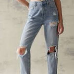 PacSun  destroyed distressed mom jeans women’s size 26 trendy high rise casual Photo 0