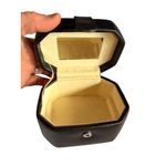 None Black Faux Leather Jewelry Box With Mirror & Initial E Monogram - Travel Size 5" Photo 1