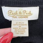 Peck & Peck  Size M Sweater Pure Cashmere 2-Ply Argyle Black Scoop Neck Women's Photo 6