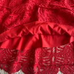 Adelyn Rae Womens Size XS V-Neck Lace Orange Dress Photo 2