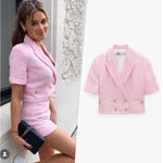 ZARA NWT  Bloggers Fav| PINK Cropped Blazer Photo 9