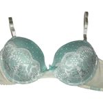 Jessica Simpson New  Lace lined bra 34C mint & white Photo 0