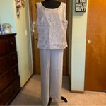 NWOT 3 piece gray floral lace chiffon pant suit Mother of the Bride size 18 Photo 1