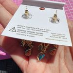 Jessica Simpson  gold tone teardrop bow tie crystal pink blue tassel earrings Photo 5