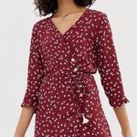 Faithfull the Brand Faithfull • Greta Mini Dress wrap button Betina Floral maroon Berry red Photo 0