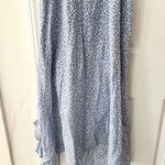 Veronica Beard Monica Blue White Floral Print Silk Midi High Ruched Slit Dress 2 Photo 8